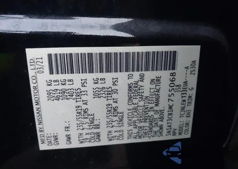 2021 Nissan Rogue Sl Intelligent Awd z USA, uszkodzony, nr VIN 5N1AT3CB1MC755068